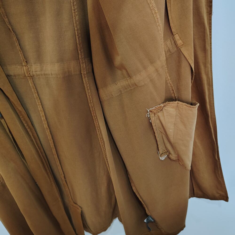 Torrid Womens 3X Plus Size Jacket Twill Drape Front Trench Coat Tan - Picture 14 of 16
